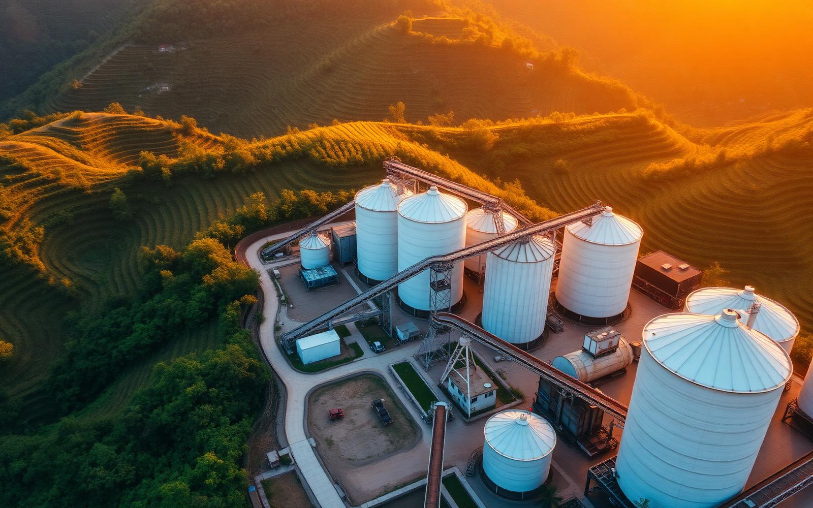 Tongao biomass facility at sunset
